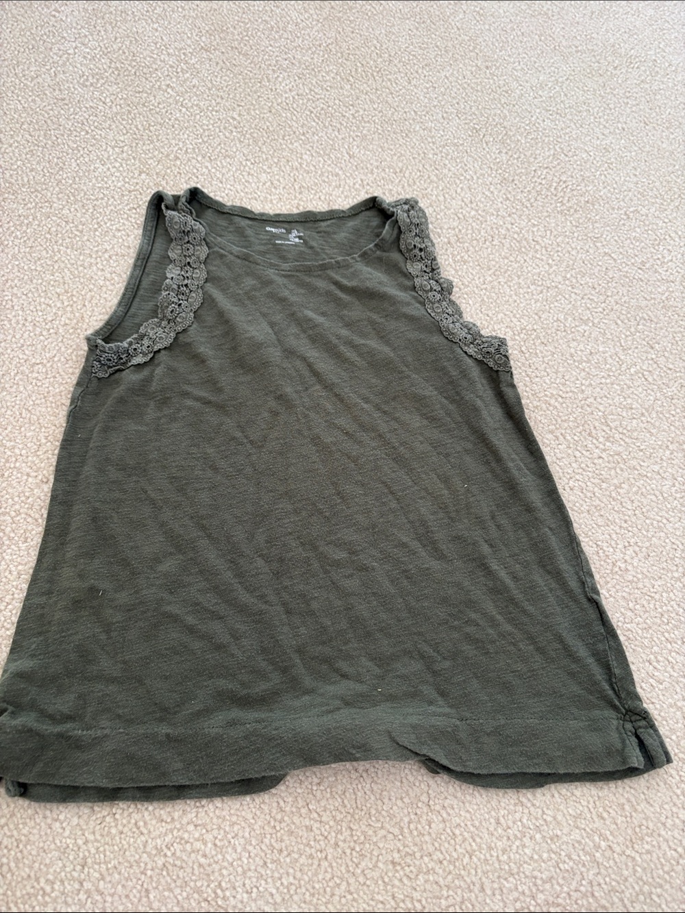 GAP Olive Green Lace-Trim Tank Top